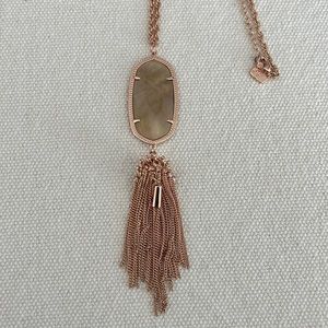Kendra Scott Rose Gold/Brown Mother of Pearl Rayne Necklace